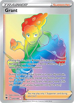 Rainbow Trainer Pokémon card Grant 203/189 from Astral Radiance expansion