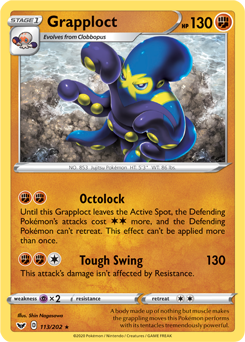 Grapploct 113/202 Pokémon card from Sword & Shield for sale at best price