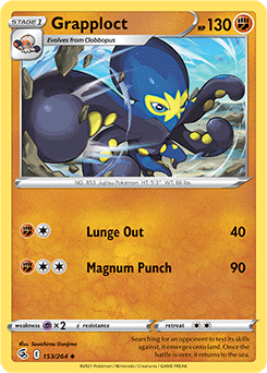 Uncommon Pokémon card Grapploct 153/264 from Fusion Strike expansion