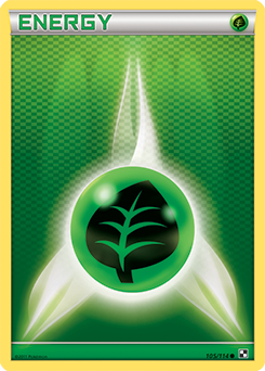 Common Pokémon card Grass Energy 105/114 from Black & White expansion