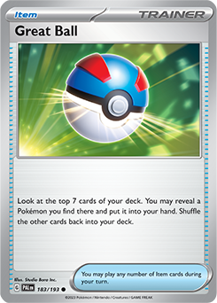 Common Pokémon card Great Ball 183/193 from Paldea Evolved expansion