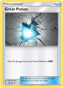 Uncommon Pokémon card Great Potion 198/236 from Unified Minds expansion