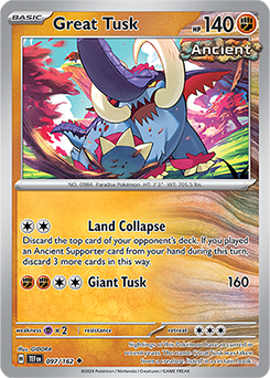Great Tusk 97/162 Pokémon card from Temporal Forces for sale at best price