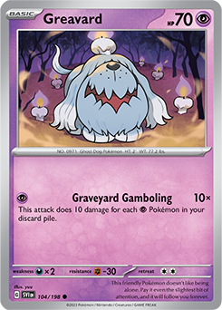 Common Pokémon card Greavard 104/198 from Scarlet & Violet expansion