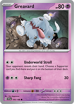 Greavard 105/198 Pokémon card from Scarlet & Violet for sale at best price