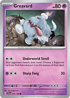 Common Pokémon card Greavard 105/198 from Scarlet & Violet expansion