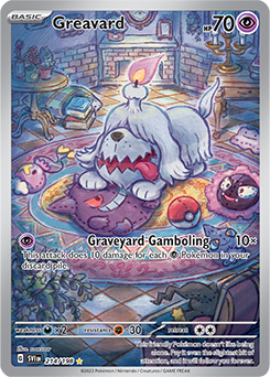 Illustration rare Pokémon card Greavard 214/198 from Scarlet & Violet expansion