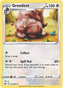 Greedent 151/196 Pokémon card from Lost Origin for sale at best price