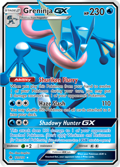 Full Art Pokémon Pokémon card Greninja GX 120/131 from Forbidden Light expansion