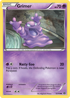Common Pokémon card Grimer 52/99 from Next Destinies expansion