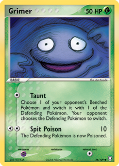 Carte Pokémon Commune Grimer 56/109 de la série Ex Team Rocket Returns