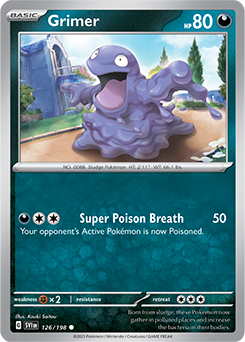 Common Pokémon card Grimer 126/198 from Scarlet & Violet expansion