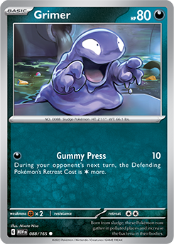 Common Pokémon card Grimer 88/165 from 151 expansion
