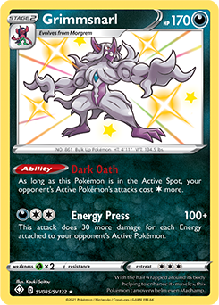 Shining Pokémon Pokémon card Grimmsnarl SV085/SV122 from Shining Fates expansion