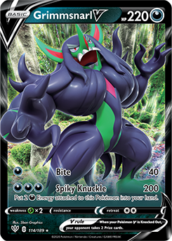 Grimmsnarl V 114/189 Pokémon card from Darkness Ablaze for sale at best price