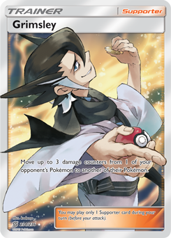 Full Art Trainer Pokémon card Grimsley 234/236 from Unified Minds expansion