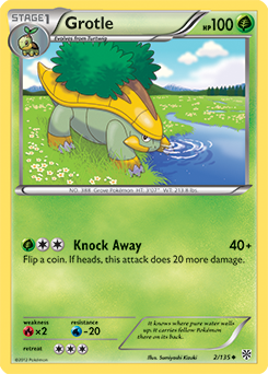 Uncommon Pokémon card Grotle 2/135 from Plasma Storm expansion