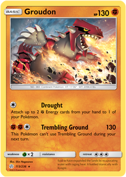 Groudon 113/236 Pokémon card from Cosmic Eclipse for sale at best price