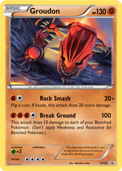 Promo Pokémon card Groudon XY52 from XY Promos expansion