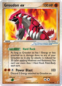 Pokémon ex Pokémon card Groudon EX 93/100 from Ex Crystal Guardians expansion