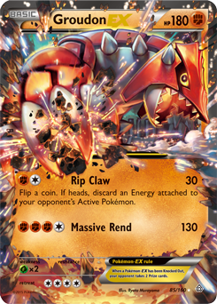 Pokémon EX Pokémon card Groudon EX 85/160 from Primal Clash expansion