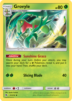 Grovyle 21/214 Pokémon card from Lost Thunder for sale at best price