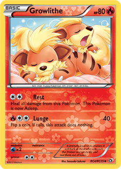 Uncommon Pokémon card Growlithe RC4/RC25 from Legendary Treasures expansion