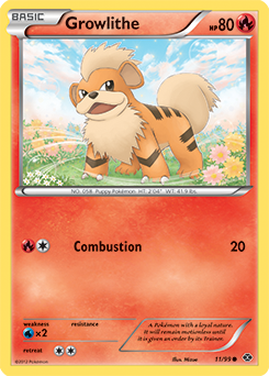 Growlithe 11/99 Pokémon card from Next Destinies for sale at best price