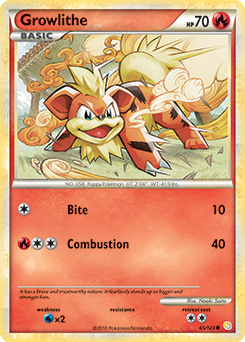 Growlithe 65/123 Pokémon card from HeartGold SoulSilver for sale at best price