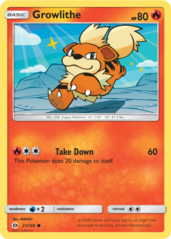 Growlithe 21/149 Pokémon card from Sun & Moon for sale at best price