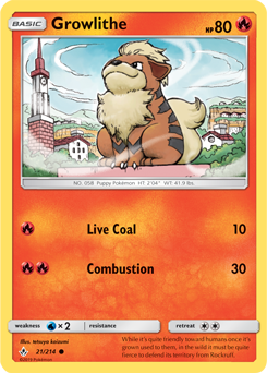 Growlithe 21/214 Pokémon card from Unbroken Bonds for sale at best price
