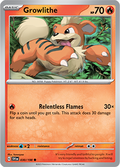 Common Pokémon card Growlithe 030/198 from Scarlet & Violet expansion