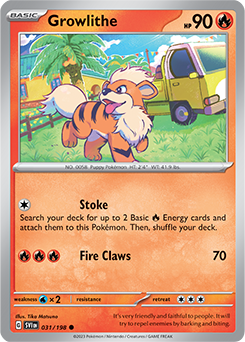 Common Pokémon card Growlithe 031/198 from Scarlet & Violet expansion