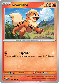 Growlithe 58/165 Pokémon card from 151 for sale at best price