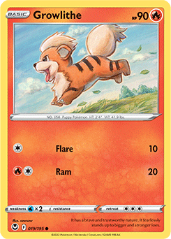 Growlithe 019/195 Pokémon card from Silver Tempest for sale at best price