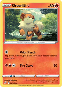 Growlithe 27/192 Pokémon card from Rebel Clash for sale at best price