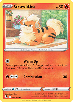 Common Pokémon card Growlithe 32/264 from Fusion Strike expansion