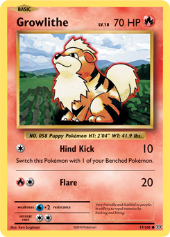 Growlithe 17/108 Pokémon card from Evolutions for sale at best price