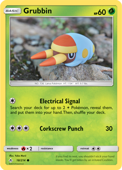 Grubbin 18/214 Pokémon card from Unbroken Bonds for sale at best price