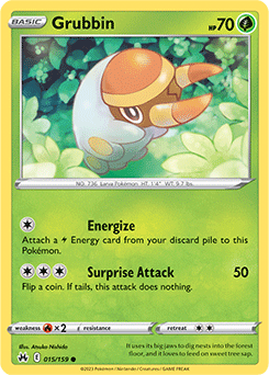 Grubbin 015/159 Pokémon card from Crown Zenith for sale at best price