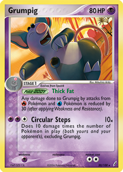Grumpig 20/100 Pokémon card from Ex Crystal Guardians for sale at best price