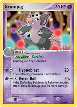 Grumpig 32/107 Pokémon card from Ex Deoxys for sale at best price