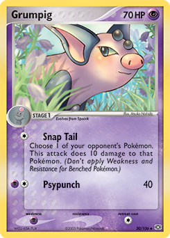 Grumpig 30/106 Pokémon card from Ex Emerald for sale at best price