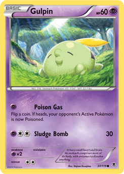 Common Pokémon card Gulpin 37/119 from Phantom Forces expansion