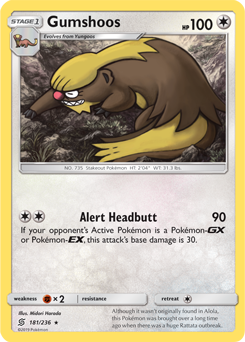 Gumshoos 181/236 Pokémon card from Unified Minds for sale at best price