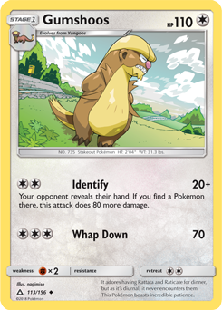 Gumshoos 113/156 Pokémon card from Untra Prism for sale at best price