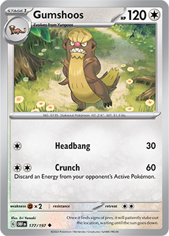 Gumshoos 177/197 Pokémon card from Obsidian Flames for sale at best price