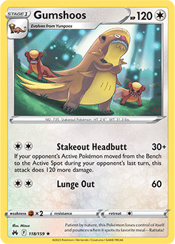 Gumshoos 118/159 Pokémon card from Crown Zenith for sale at best price