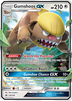Gumshoos GX 110/149 Pokémon card from Sun & Moon for sale at best price