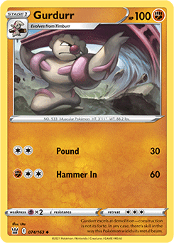 Gurdurr 74/163 Pokémon card from Battle Styles for sale at best price